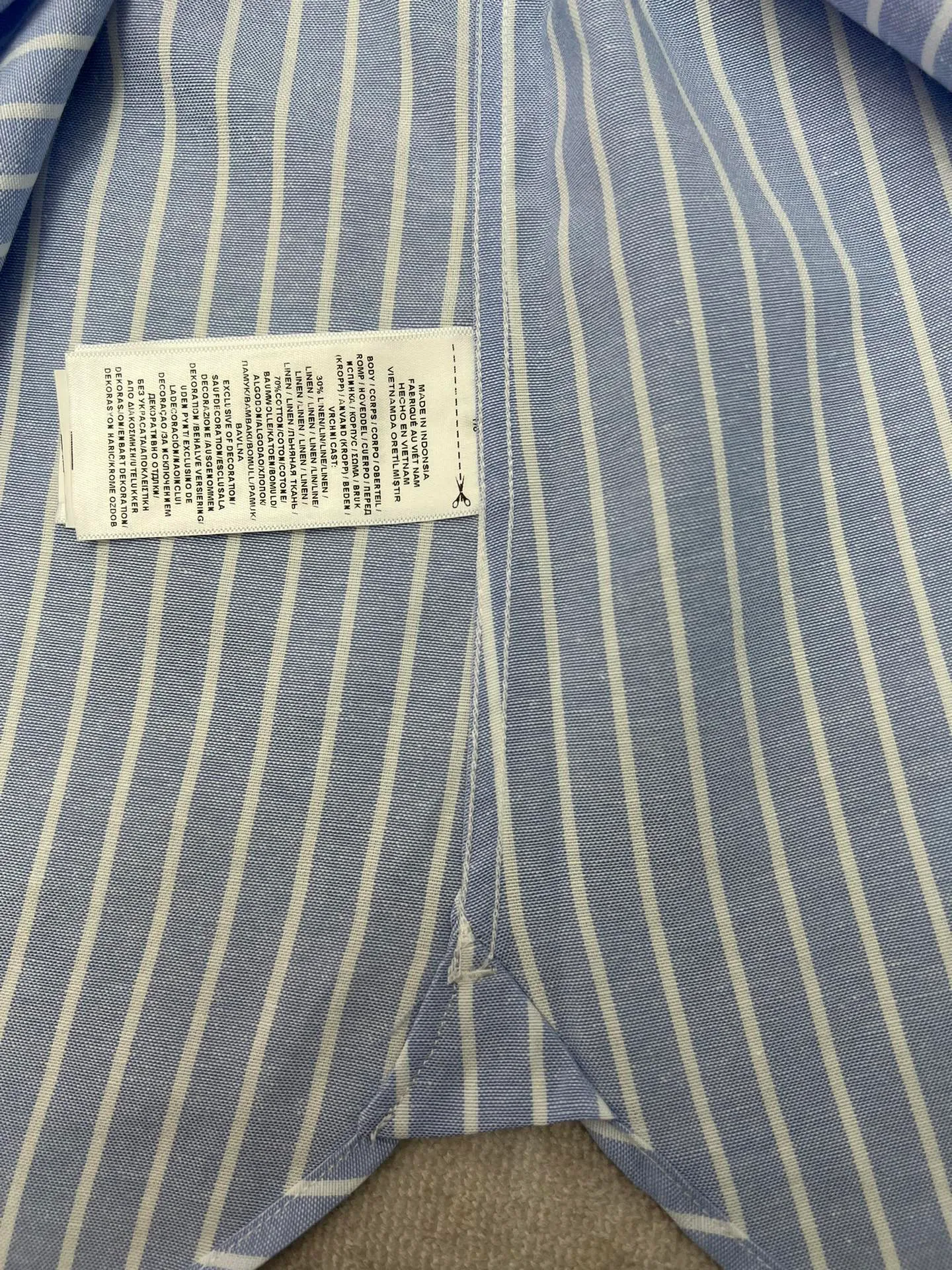 🅿️440 Polo 25ss New Vertical Stripe Logo Lapel Long Sleeve Shirt Men's Blue High Version Size: S.M.L.XL.